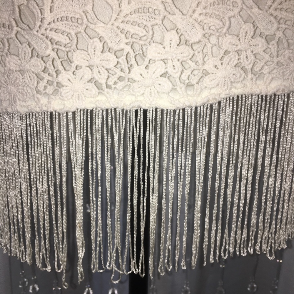 Mustard Seed Ivory Lace/Fringe Skirt - size M - Picture 7 of 8